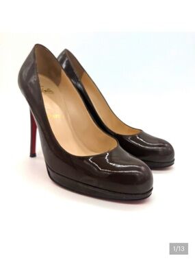 Christian Louboutin Patent Leather Platform Pumps with Red Soles Authentic